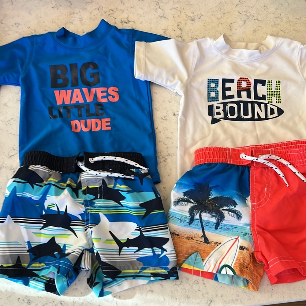 2 Qty: 3-6M Boy Bathing Suit Sets